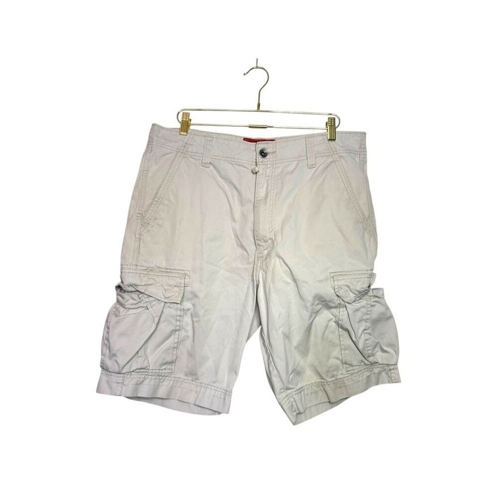 Levis Mens Cargo Shorts Khaki Tan Cotton Twill W36 Utility Hiking Gorpcore